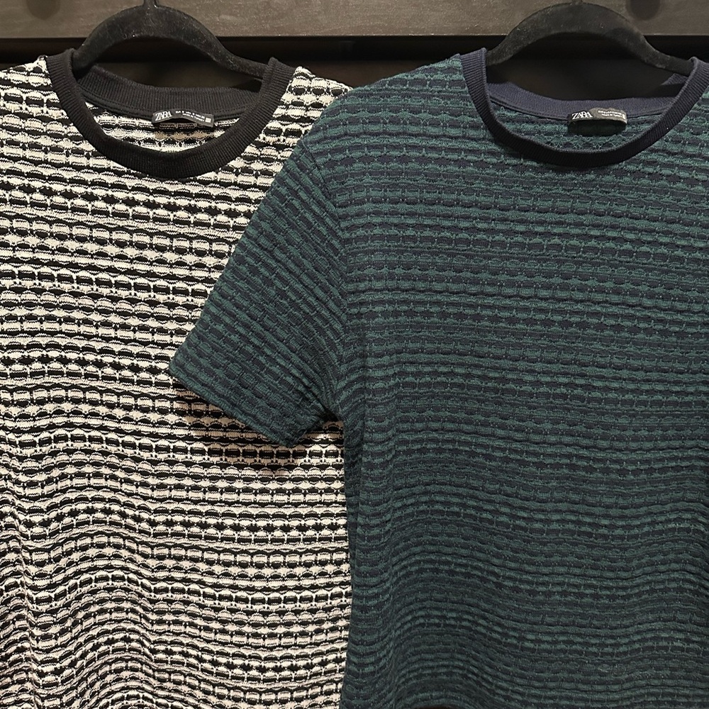 *2 SHIRTS* Zara Textured Jacquard T-Shirt